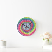 Horloge Ronde SYMBOLE DE LA PAIX Tie Dye (Maison)