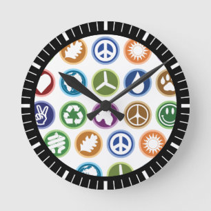 Horloge Ronde Symbole de Peace & Eco