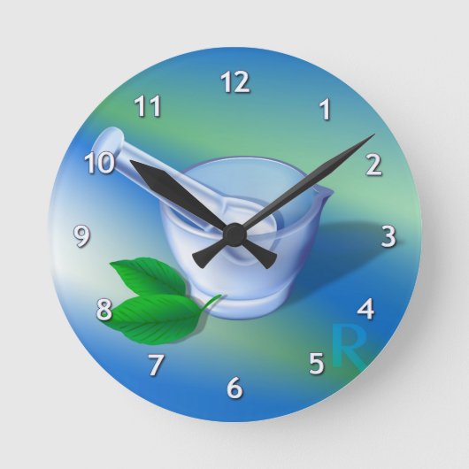 Horloge Ronde Symbole de pharmacie (Recto)