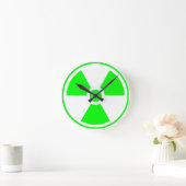 Horloge Ronde Symbole de rayonnement radioactif nucléaire en ver (Maison)