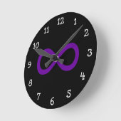 Horloge Ronde Symbole d'infini violet (Angle)