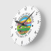 Horloge Ronde Symbole du Kansas (Angle)