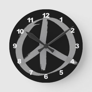 Horloge Ronde Symbole gris de paix