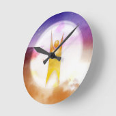 Horloge Ronde Symbole humanisme coloré (Angle)