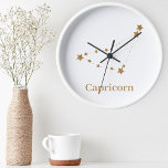 Horloge Ronde Symbole moderne Zodiac Gold Capricorne| Élément Te<br><div class="desc">Symbole moderne Zodiac Gold Capricorne| Élément Terre</div>