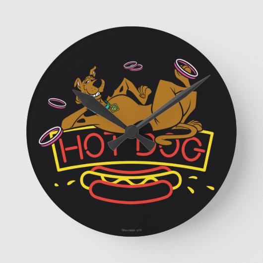 Horloge Ronde Symbole néo-chien de Scooby Doo Hot Dog (Recto)