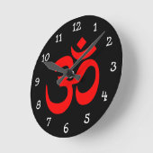 Horloge Ronde Symbole noir et rouge (Angle)