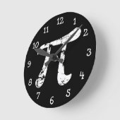 Horloge Ronde Symbole Pi Grunge Blanc (Angle)