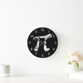 Horloge Ronde Symbole Pi Grunge Blanc (Maison)