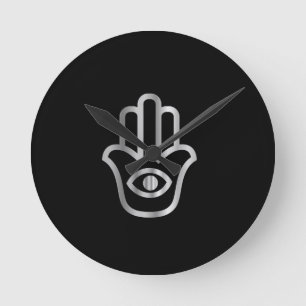 Horloge Ronde Symbole religieux de Khamsa de la Main de Fatima
