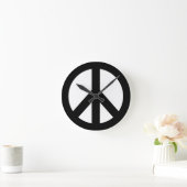 HORLOGE RONDE SYMBOLE SYMBOLE DE LA PAIX BLANC NOIR (Maison)