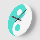 Horloge Ronde SYMBOLE YIN Yang Turquoise (Angle)