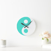Horloge Ronde SYMBOLE YIN Yang Turquoise (Maison)