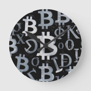 Horloge Ronde Symboles de Bitcoin (Style : 1)