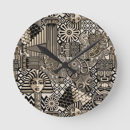 Horloge Ronde Symboles historiques anciens Style de tatouage (Recto)