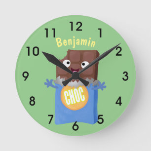 Horloge Ronde Sympa chocolat chocolat bonbon bar personnage de d