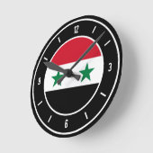 Horloge Ronde Syria Flag (Angle)