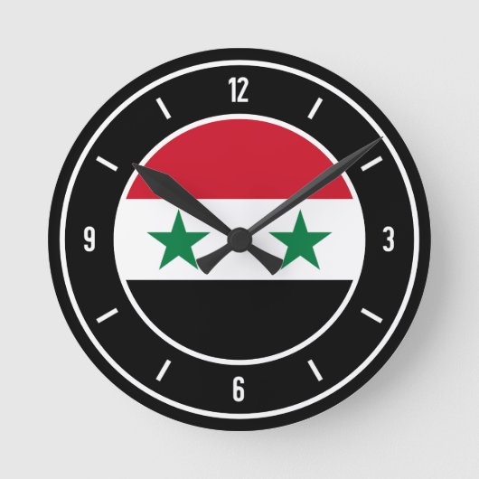 Horloge Ronde Syria Flag (Recto)