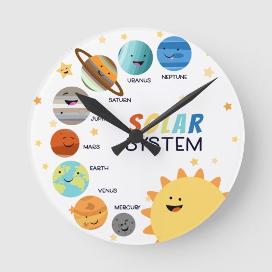 Horloge Ronde Système solaire Planètes Espace Éducatif Homeschoo (Recto)
