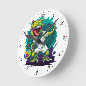 Horloge Ronde T-Rex Pickleball (Angle)