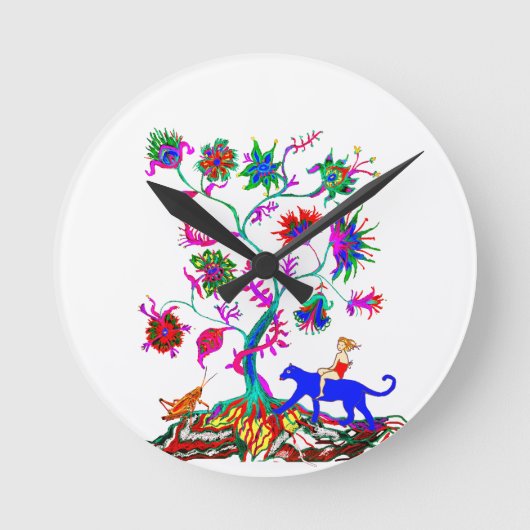 Horloge Ronde T-shirt arbre de vie (Recto)