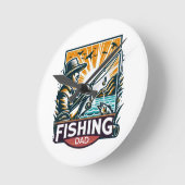 Horloge Ronde T-shirt de pêche (Angle)