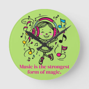 Horloge Ronde T-shirt graphique musical amusant