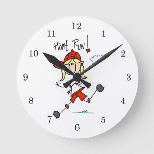Horloge Ronde T-shirts et cadeaux pour filles de softball Home R