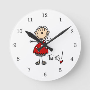 Horloge Ronde T-shirts et cadeaux pour futures mamans de jumeaux