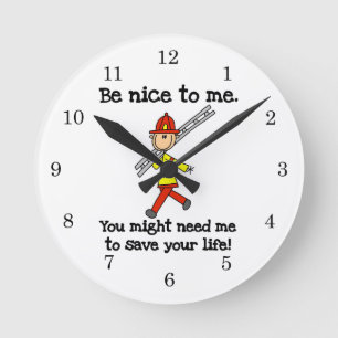 Horloge Ronde T-shirts et Cadeaux pour Pompiers Sauveurs de Vie