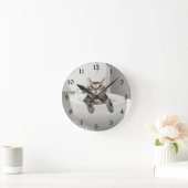 Horloge Ronde Tabby cat aux toilettes (Maison)