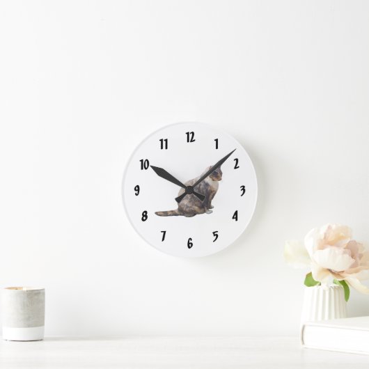 Horloge Ronde Tabby Chat dans les nuances de Brown (Maison)