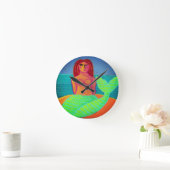 Horloge Ronde Tableau Abstrait original de la sirène (Maison)