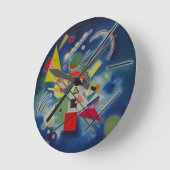 Horloge Ronde Tableau bleu de Kandinsky (Angle)