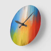 Horloge Ronde Tableau coloré Abstrait (Angle)