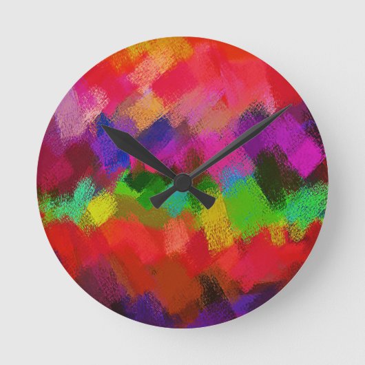 Horloge Ronde Tableau coloré Abstrait #3 (Recto)