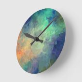 Horloge Ronde Tableau coloré Abstrait #5 (Angle)