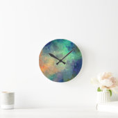 Horloge Ronde Tableau coloré Abstrait #5 (Maison)
