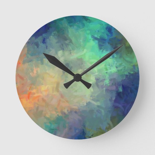 Horloge Ronde Tableau coloré Abstrait #5 (Recto)