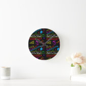 Horloge Ronde Tableau noir de rentrée des classes (Maison)