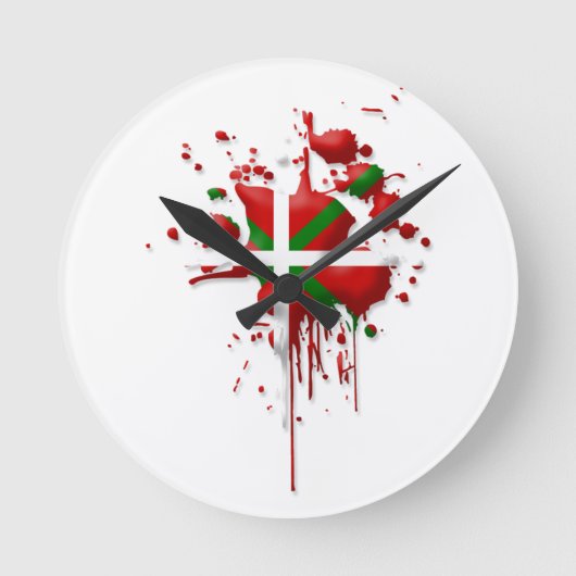 Horloge Ronde tâche drapeau Basque Euskadi (Recto)