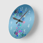 Horloge Ronde Taches Colorées (Angle)
