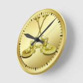 Horloge Ronde Tampons croisés (Angle)