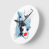 Horloge Ronde Tancho koi (Angle)