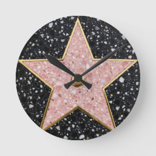 Horloge Ronde Tapisserie Carrée Hollywood Walk of Fame