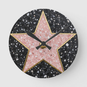 Horloge Ronde Tapisserie Carrée Hollywood Walk of Fame