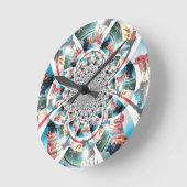 Horloge Ronde Tapisserie kényane Kaleidoscope (Angle)