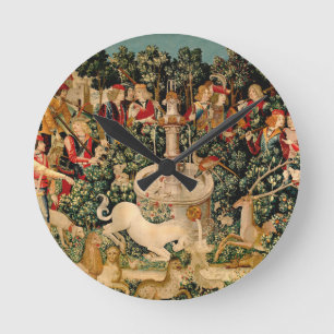 Horloge Ronde Tapisseries de la Licorne Légende Mythe Art Médiév