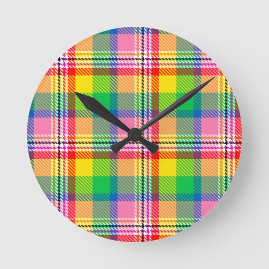 Horloge Ronde Tartan vert rose (Recto)