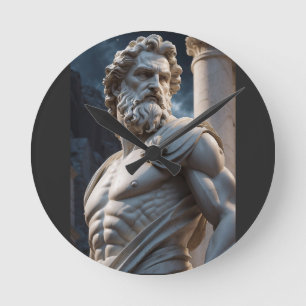 Horloge Ronde Tasse Statue Dieu Grec - Mug Bust de Zeus en Marbr